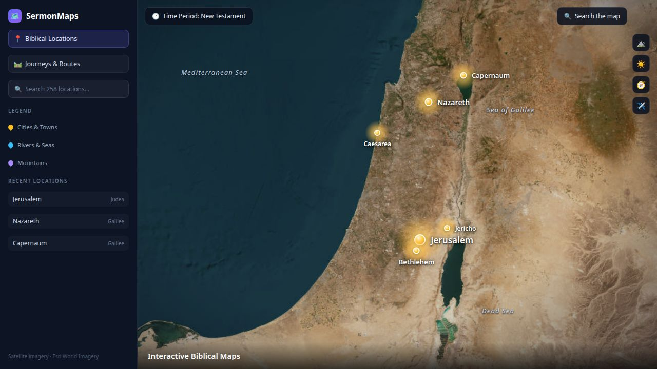 Sermon Message Map SermonMaps - Interactive Biblical Map Generator